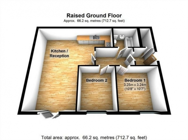 Floor Plan Image for 2 Bedroom Flat for Sale in Waxlow Way, Grand Union Village, NORTHOLT, Middlesex