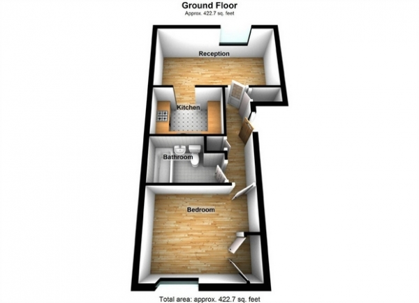 Floor Plan Image for 1 Bedroom Flat for Sale in Elmore Close, Wembley, Middlesex