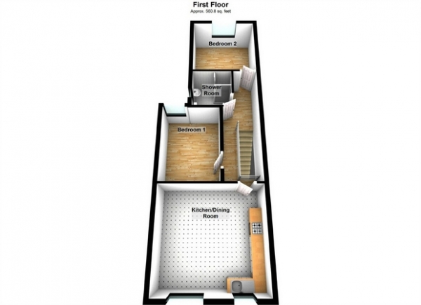 Floor Plan Image for 2 Bedroom Flat for Sale in Greenford Avenue, Hanwell, London