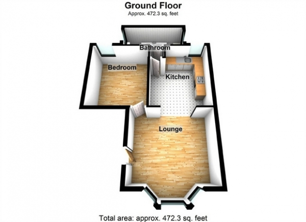 Floor Plan Image for 1 Bedroom Flat for Sale in St Margarets Road, Hanwell, London