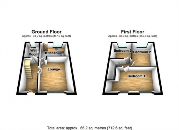 Floor Plan Image for 3 Bedroom Terraced House for Sale in Hillyard Road, Hanwell, London