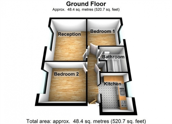 Floor Plan Image for 2 Bedroom Flat for Sale in Ruislip Road, Greenford, Middlesex