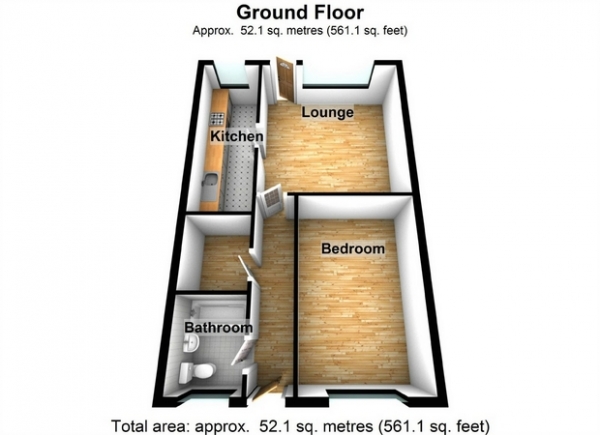 Floor Plan Image for 1 Bedroom Flat for Sale in Copley Close, Hanwell, London