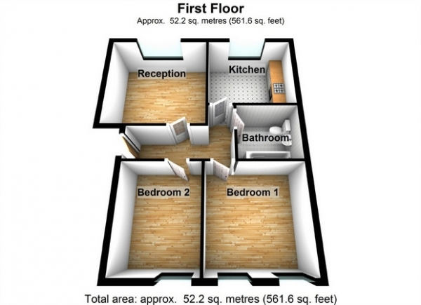 Floor Plan Image for 2 Bedroom Flat for Sale in Uxbridge Road, LONDON