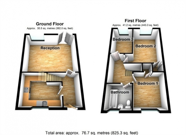 Floor Plan Image for 3 Bedroom Ground Maisonette for Sale in Farnham Court, Redcroft Road, Southall, Middlesex