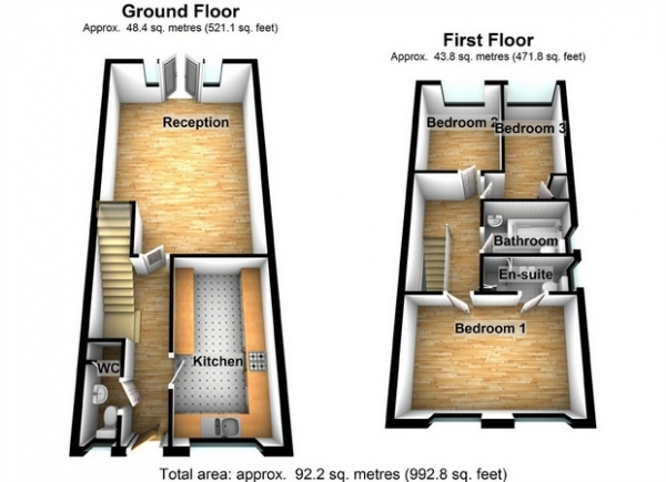 Floor Plan Image for 3 Bedroom Detached House for Sale in Mayfield Gardens, Hanwell, London