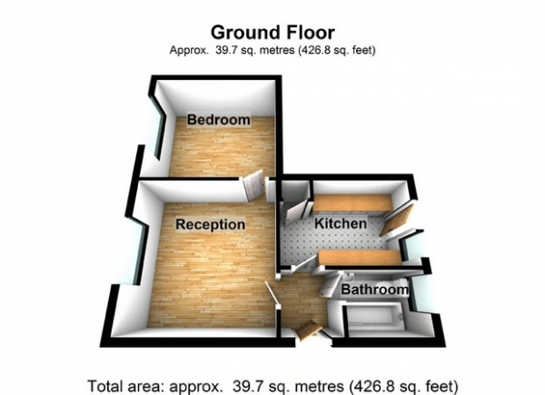 Floor Plan Image for 1 Bedroom Flat for Sale in Greatdown Road, Hanwell, London