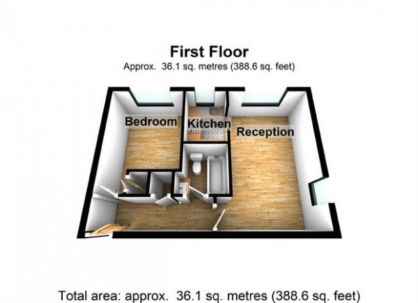 Floor Plan Image for 1 Bedroom Flat for Sale in Chartwell Close, Greenford, Middlesex