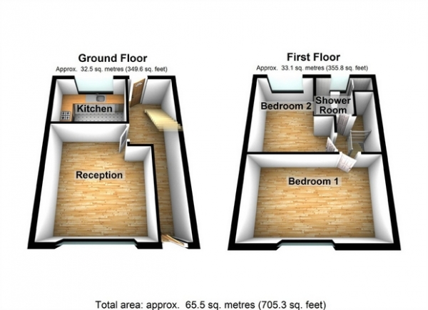 Floor Plan Image for 2 Bedroom Terraced House for Sale in Hall Drive, Hanwell, London