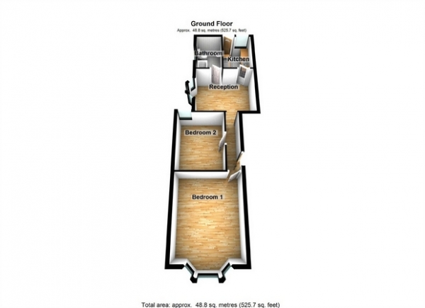 Floor Plan Image for 1 Bedroom Flat for Sale in Shirley Gardens, Hanwell, London