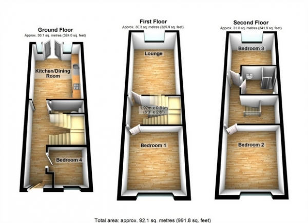 Floor Plan Image for 4 Bedroom End of Terrace House for Sale in Allingham Close, Hanwell, London