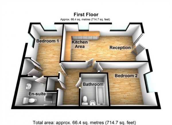 Floor Plan Image for 2 Bedroom Flat for Sale in Broadmead Road, Northolt, Middlesex