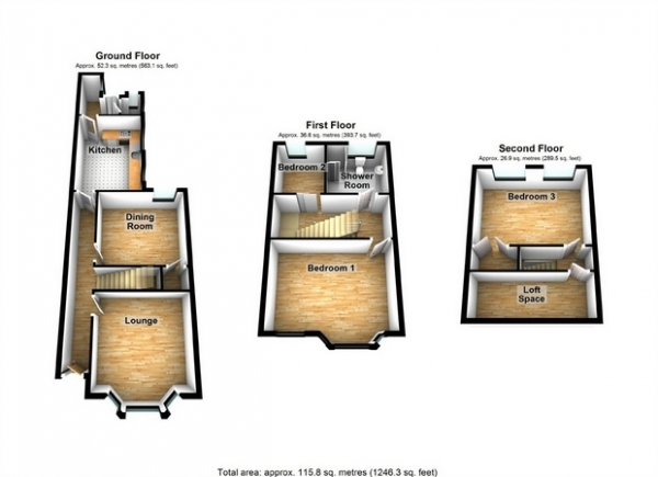 Floor Plan Image for 3 Bedroom Terraced House for Sale in Greenford Avenue, Hanwell, London