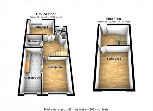 Floor Plan Image for 2 Bedroom Flat for Sale in Copley Close, Hanwell, London