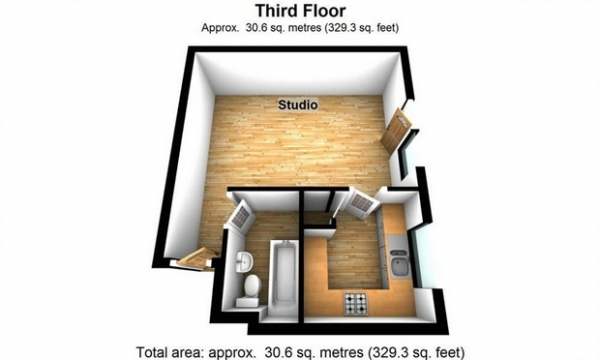 Floor Plan Image for Studio Flat for Sale in Burket Close, Norwood Green, Southall, Middlesex