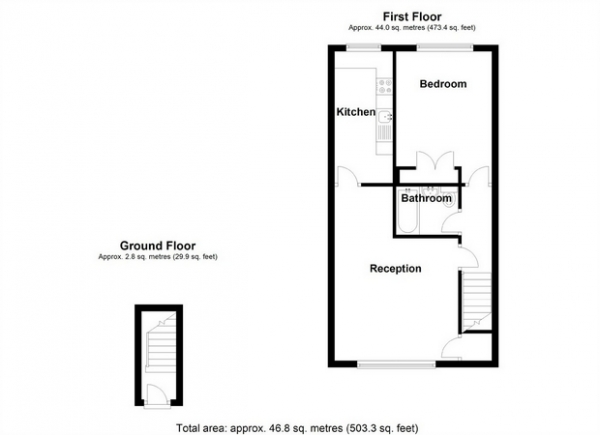 Floor Plan Image for 1 Bedroom Ground Maisonette for Sale in Dacre Close, Greenford, Middlesex