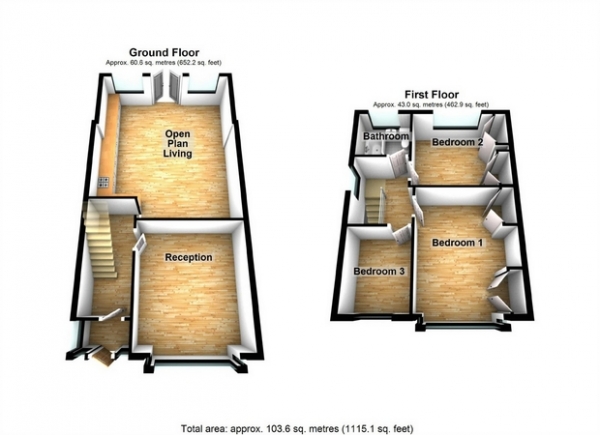 Floor Plan Image for 3 Bedroom End of Terrace House for Sale in Mornington Road, Greenford, Middlesex