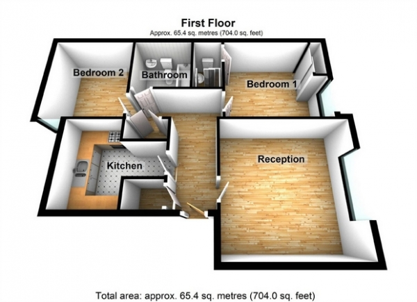 Floor Plan Image for 2 Bedroom Flat for Sale in Jasper Avenue, Hanwell, London