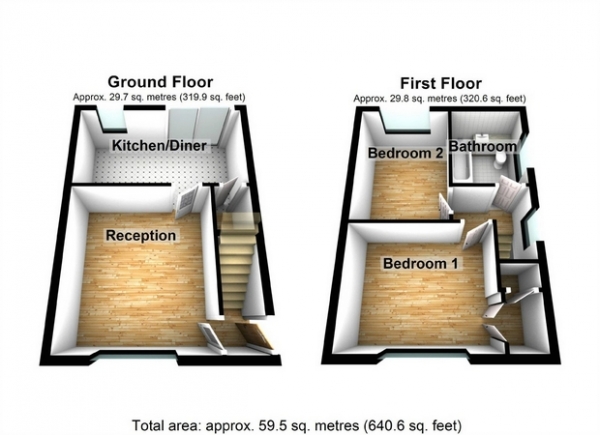 Floor Plan Image for 2 Bedroom Semi-Detached House for Sale in Lile Crescent, Hanwell, London