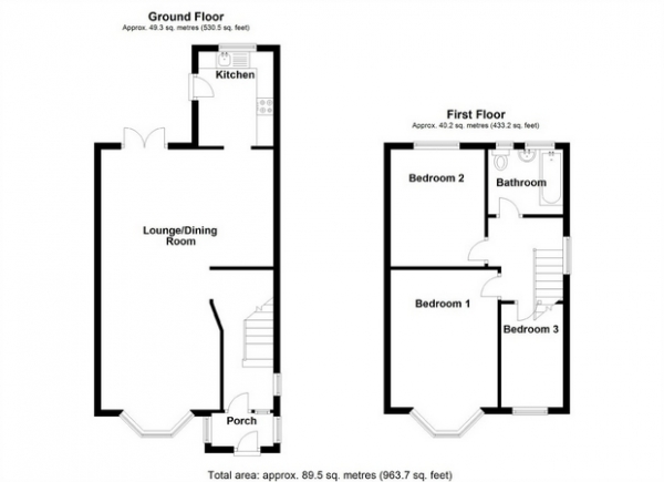 Floor Plan Image for 3 Bedroom End of Terrace House for Sale in Cuckoo Dene, Hanwell, London