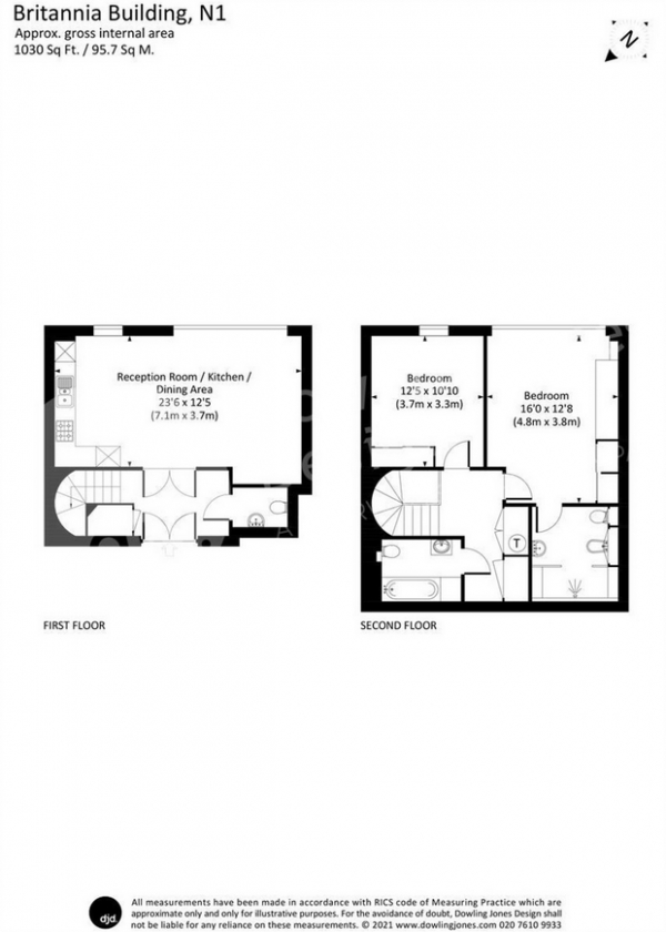 Floor Plan Image for 2 Bedroom Flat for Sale in 12 Ebenezer Street, London