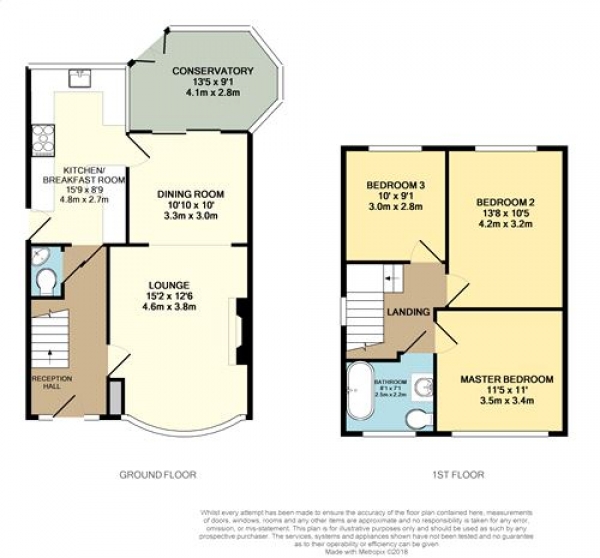 Floor Plan for 3 Bedroom Detached House for Sale in Otterwood Paddock, Stamford Bridge, YORK, YORK, YO41, 1BA -  &pound275,000