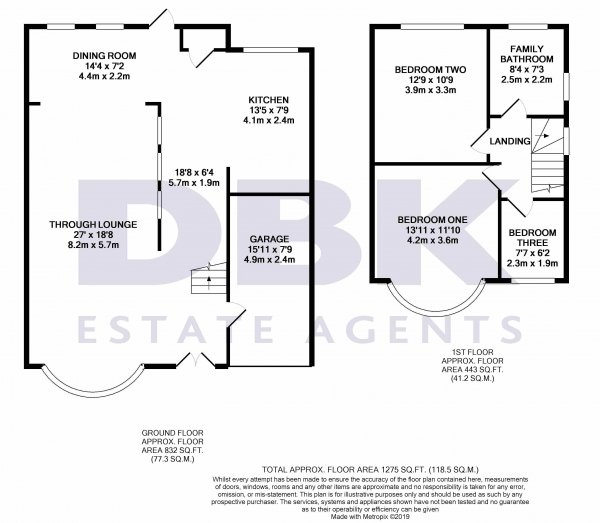 Floor Plan Image for 3 Bedroom Semi-Detached House to Rent in Old Cote Drive, Heston, TW5