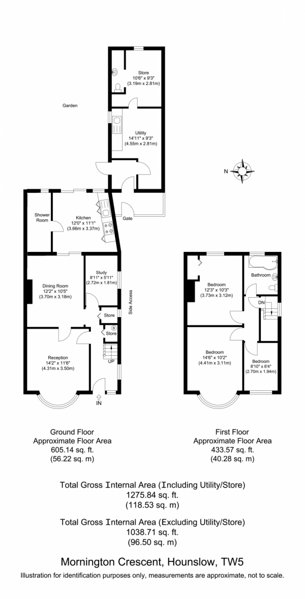 Floor Plan Image for 4 Bedroom Semi-Detached House for Sale in Mornington Crescent, Hounslow