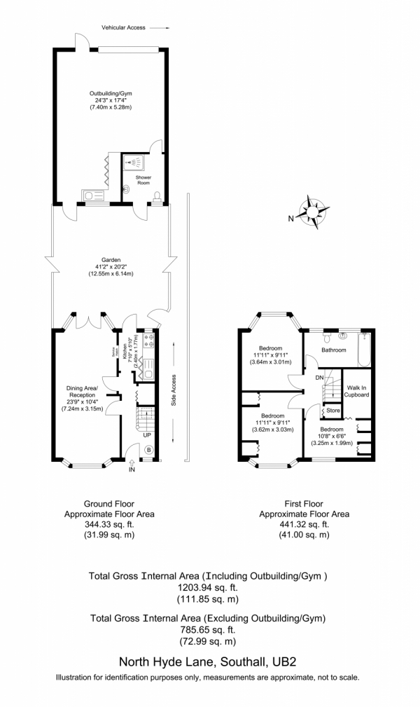 Floor Plan Image for 3 Bedroom Terraced House for Sale in Heston, UB2