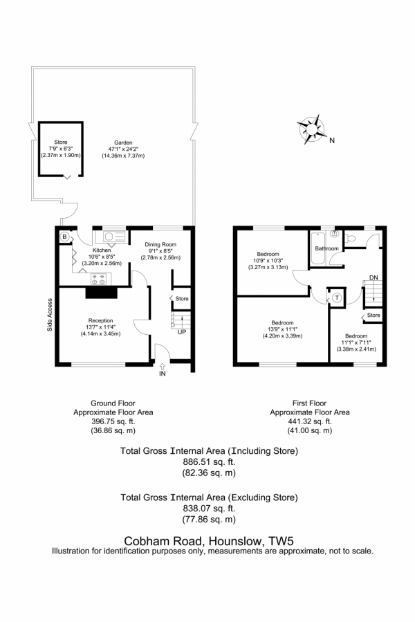 Floor Plan Image for 3 Bedroom Terraced House for Sale in Hounslow, TW5