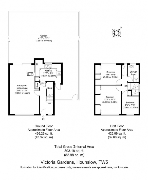 Floor Plan Image for 3 Bedroom Semi-Detached House for Sale in Hounslow, TW5