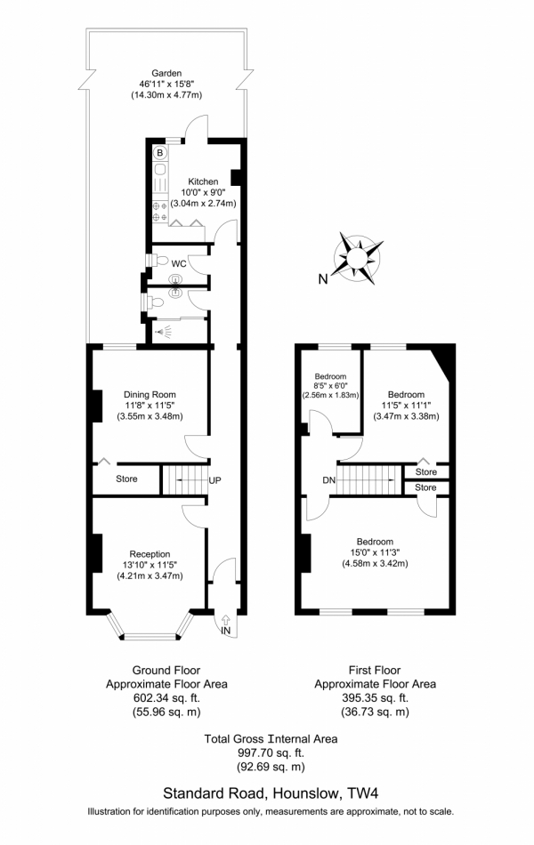 Floor Plan Image for 3 Bedroom Terraced House for Sale in Standard Road, Hounslow