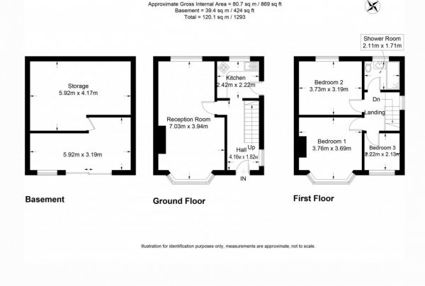 Floor Plan Image for 3 Bedroom Semi-Detached House for Sale in Rydal Drive,  Bexleyheath, DA7