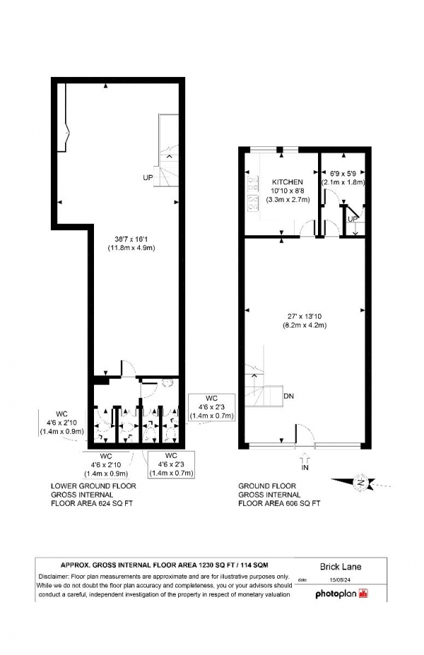 Floor Plan for Restaurant for Sale in Brick Lane, London, E1, 6RU -  &pound250,000