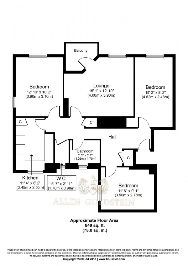 Floor Plan Image for 4 Bedroom Flat to Rent in Crowndale Court NW1