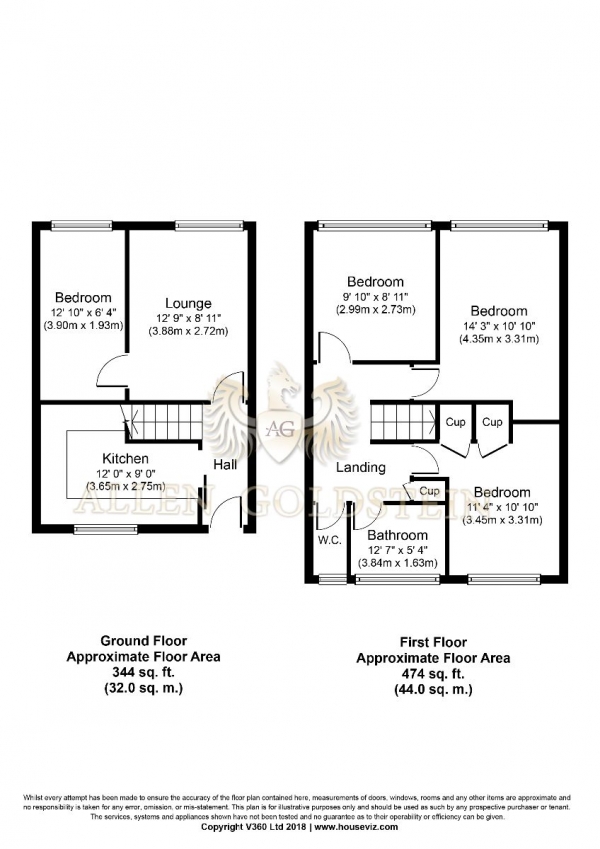 Floor Plan Image for 4 Bedroom Maisonette to Rent in Treves House, Vallance Road, London