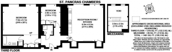 Floor Plan Image for 2 Bedroom Apartment to Rent in St Pancras Chambers