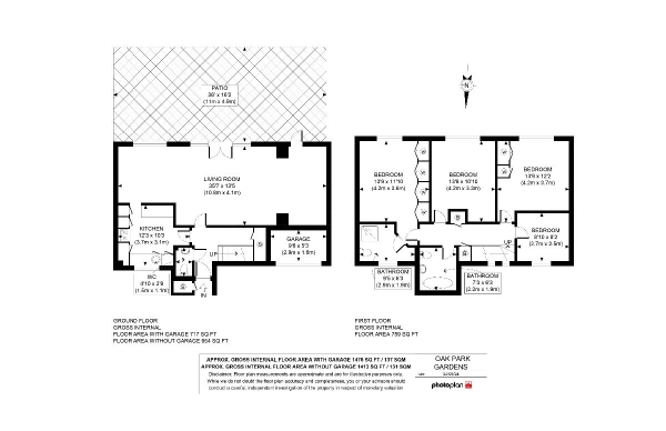 Floor Plan Image for 4 Bedroom Detached House to Rent in Oak Park Gardens, London