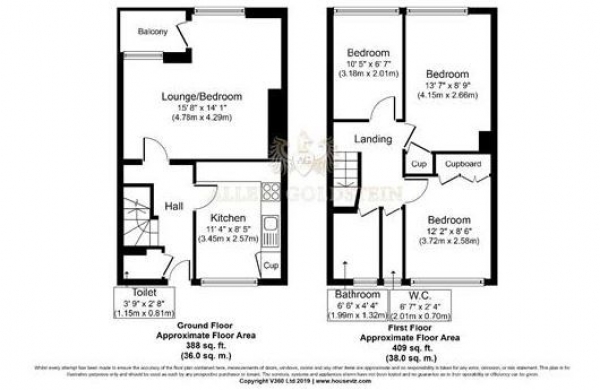 Floor Plan Image for 3 Bedroom Maisonette for Sale in Massingham Street, London