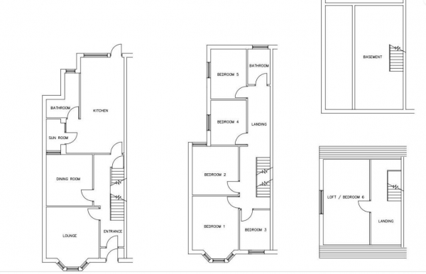 Floor Plan Image for 6 Bedroom Terraced House for Sale in Central Park Road, London