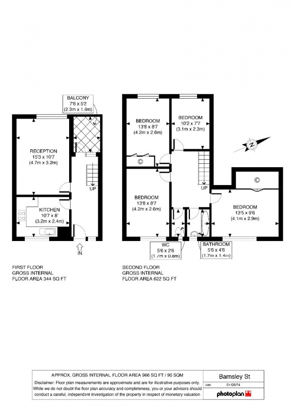 Floor Plan Image for 4 Bedroom Apartment for Sale in Barnsley Street, London