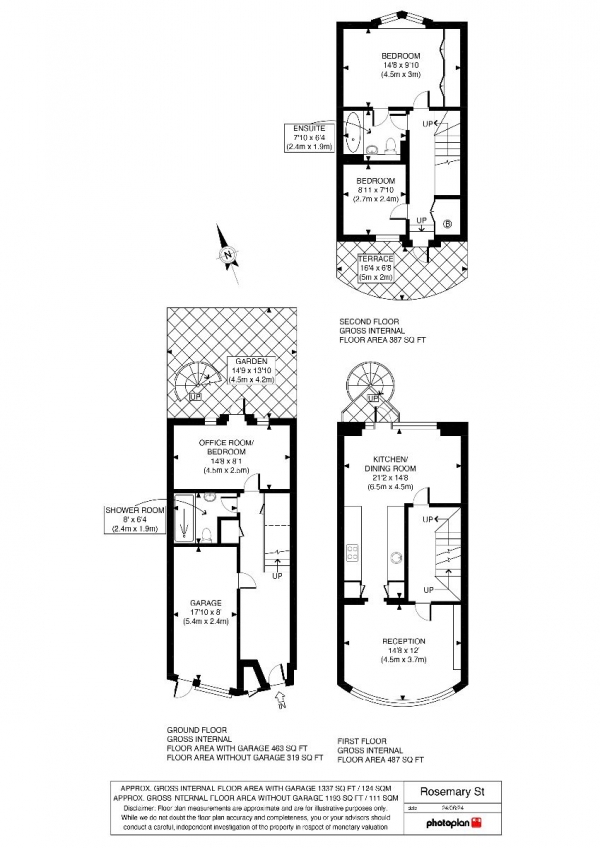 Floor Plan Image for 3 Bedroom Terraced House for Sale in Rosemary Street, London