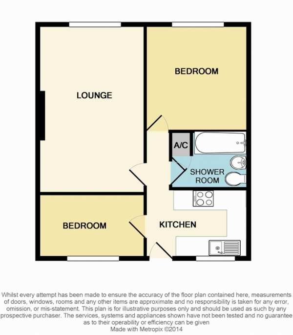 Floor Plan for 2 Bedroom Ground Flat to Rent in Alexandria Drive, Westhouhgton, Bolton, Bolton, BL5, 3HF - £104 pw | £450 pcm