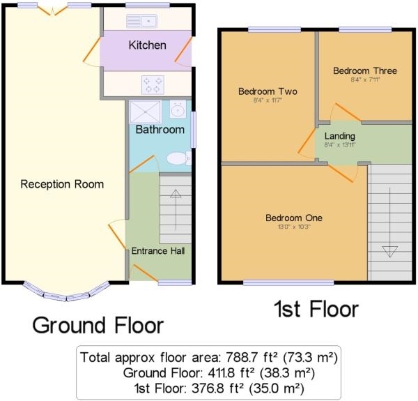 Floor Plan Image for 3 Bedroom Semi-Detached House for Sale in Hollins Road, Hindley Green WN2