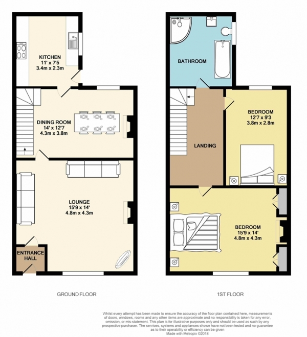 Floor Plan Image for 2 Bedroom Terraced House for Sale in Manchester Road, Westhoughton, BL5