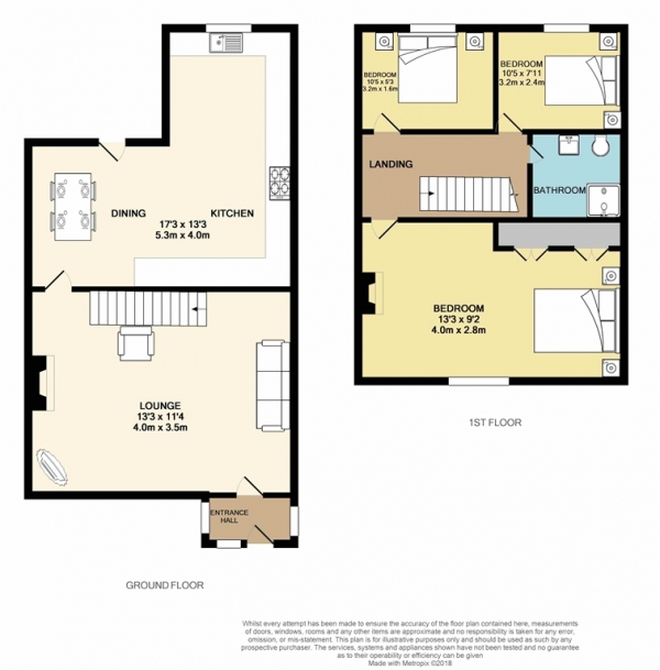 Floor Plan for 3 Bedroom Terraced House for Sale in Barn Hill, Westhoughton, BL5, Westhoughton, Greater Manchester, BL5, 3TD - Offers in Excess of &pound120,000