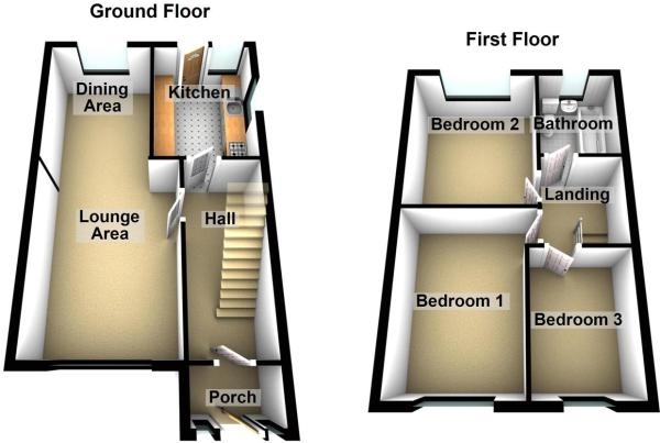 Floor Plan Image for 3 Bedroom Semi-Detached House for Sale in Eskdale Avenue, Blackrod, BL6 5SE