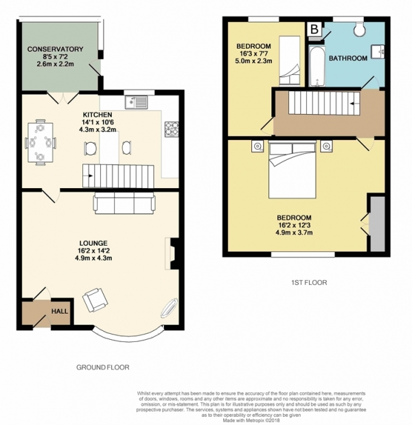 Floor Plan Image for 2 Bedroom Terraced House for Sale in 71 Johnson Street South, Tyldesley M29