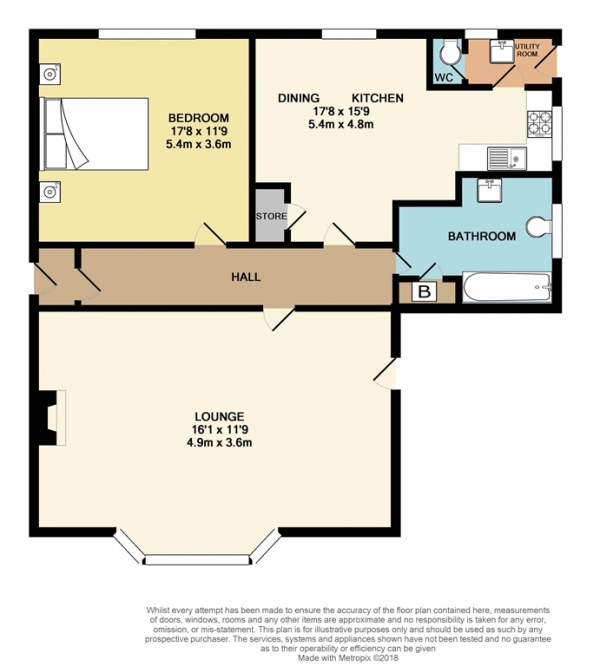 Floor Plan Image for 1 Bedroom Bungalow to Rent in Brook Street, Westhoughton, BL5