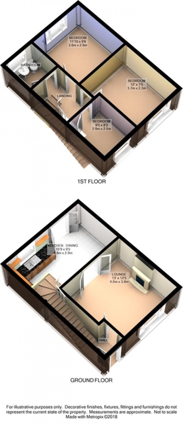 Floor Plan Image for 3 Bedroom Terraced House for Sale in Belle Green Lane, Ince, WN2